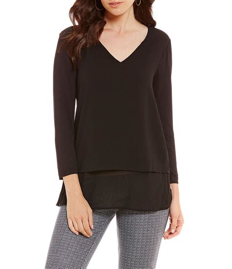 michael michael kors nerina mixed material blouse black